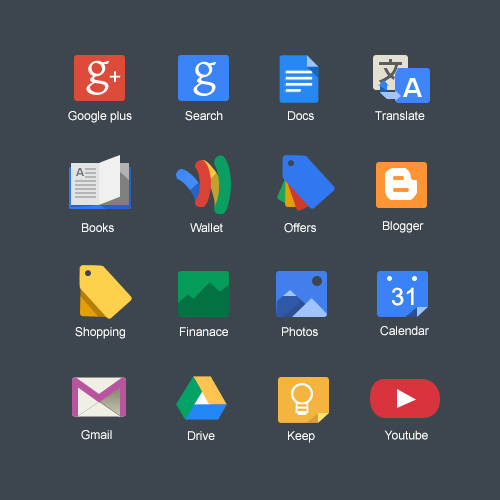 PSD Web Icons - Google Product Icons