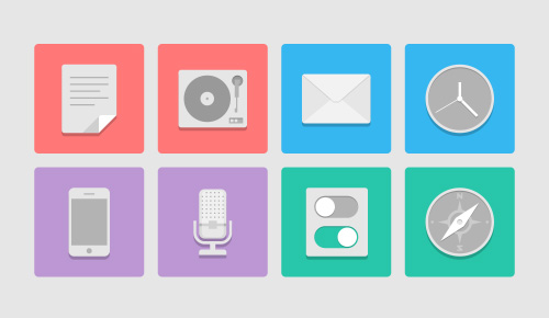 PSD Web Icons - Minimal Square Icons