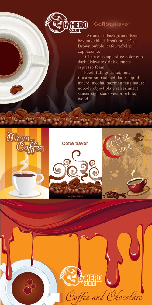 Coffee Backgrounds 5xEPS - Shutterstock