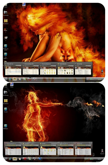 2 Fire theme for Windows 7
