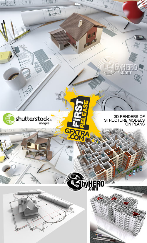3D Renders of Structure Models on Plans 5xJPGs - Shutterstock