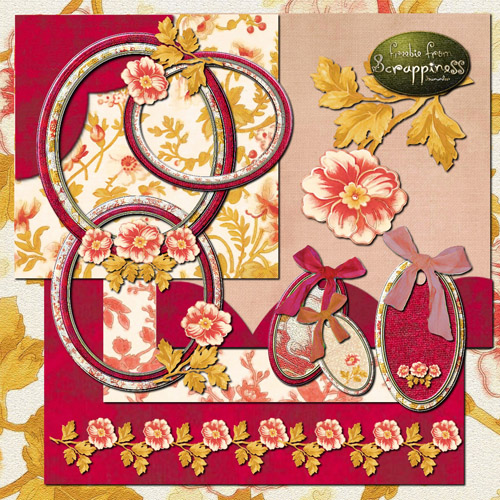 Clipart - Floral scrap cutouts and backgrounds