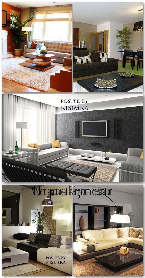 Modern Apartment Living Room Decoration 5xJPGs