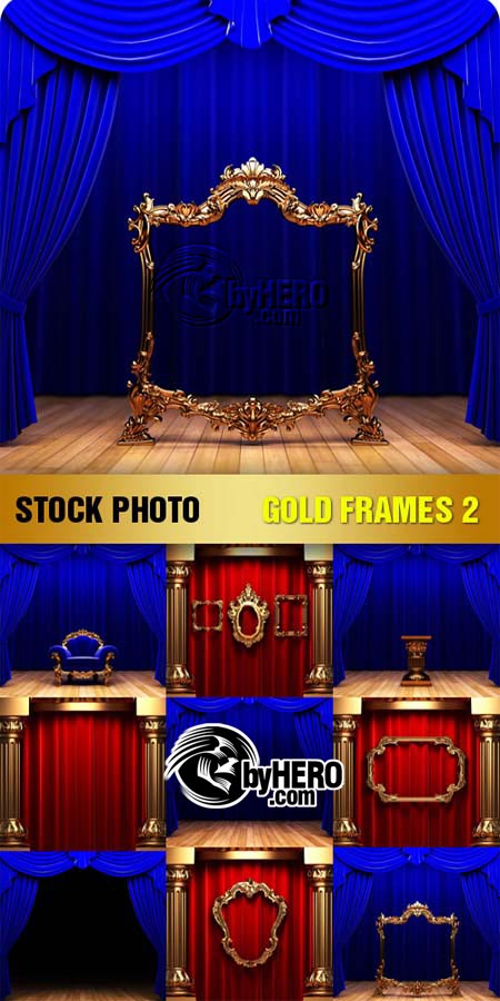 Gold Frames-2, 9xJPGs