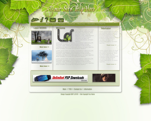 Template for the site - Green Leaves