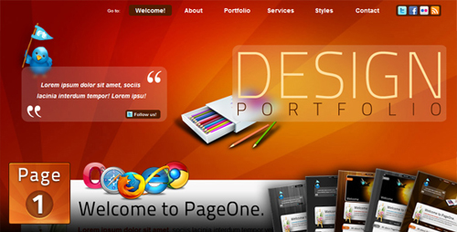 ThemeForest: PageOne - HTML one page Portfolio Site