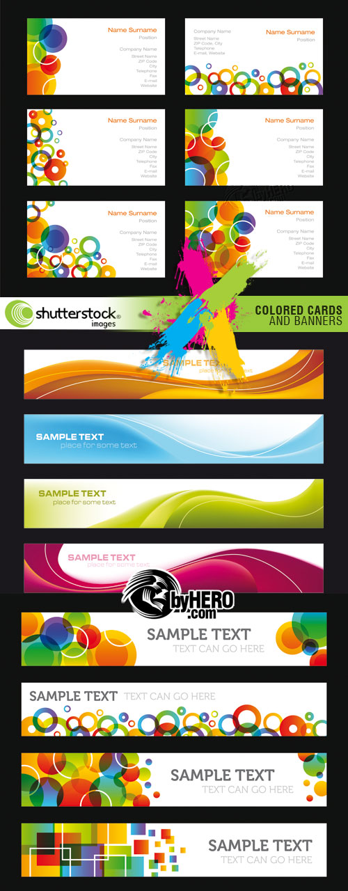 Shutterstock - Colored Cards and Banners 3xEPS