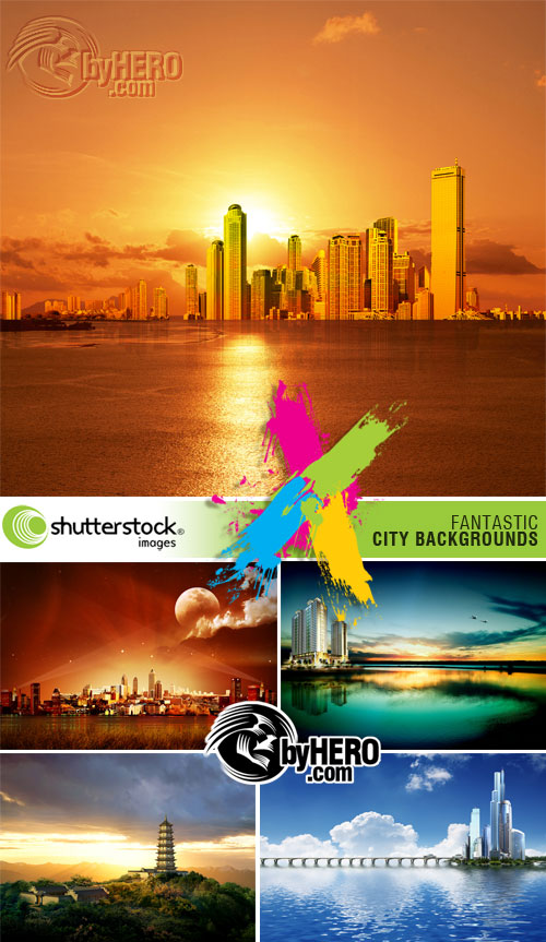 Shutterstock - Fantastic City Backgrounds 5xJPGs