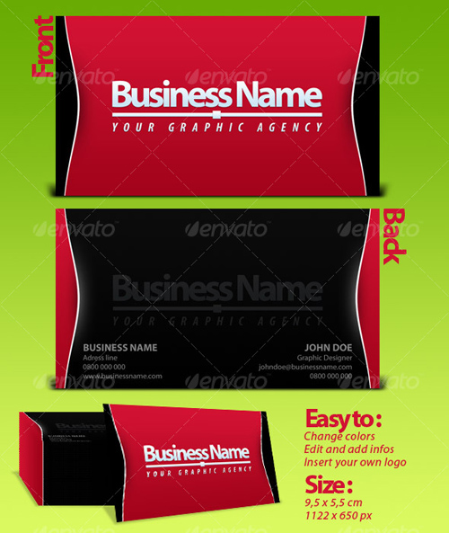Black Red Business Card Template - GraphicRiver