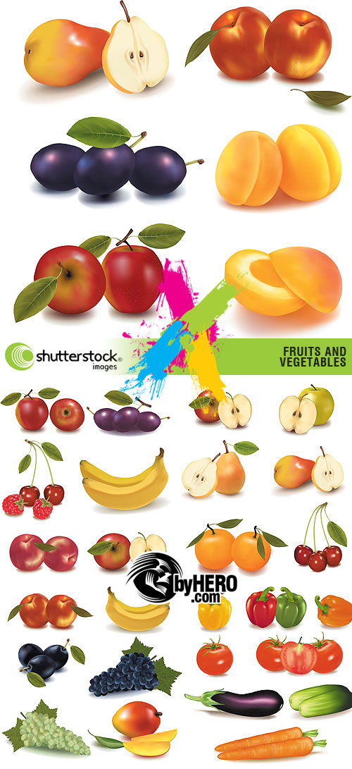 Fruits and Vegetables in Vectors 5xEPS Vector SS