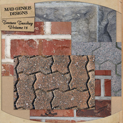 Textures - Asphalt tile and brick wall