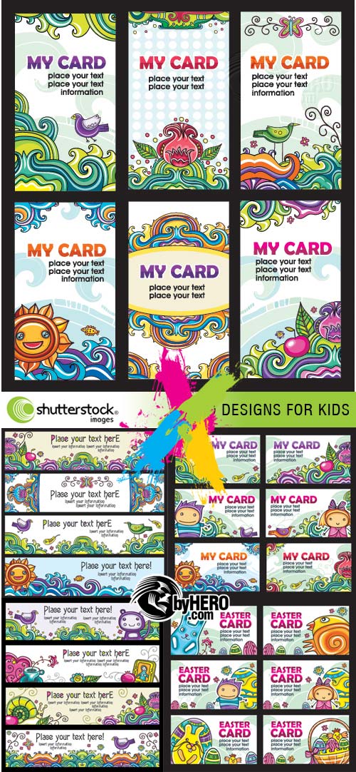 Card Designs for Kids 5xEPS
