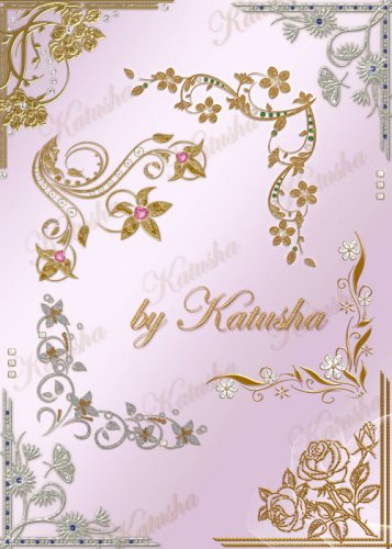 Golden Floral Corners for Photoshop