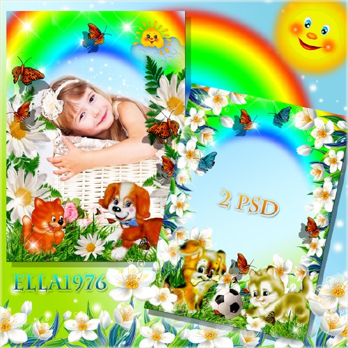 Summer children frames, Rainbow Mood (Part 1)