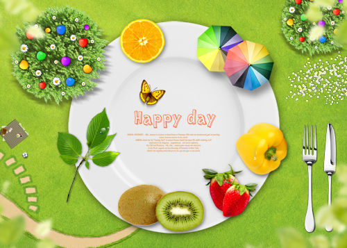 PSD source - Plate - Happy Day