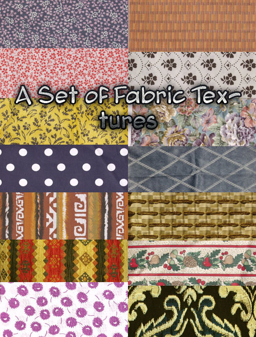 A set of fabric textures