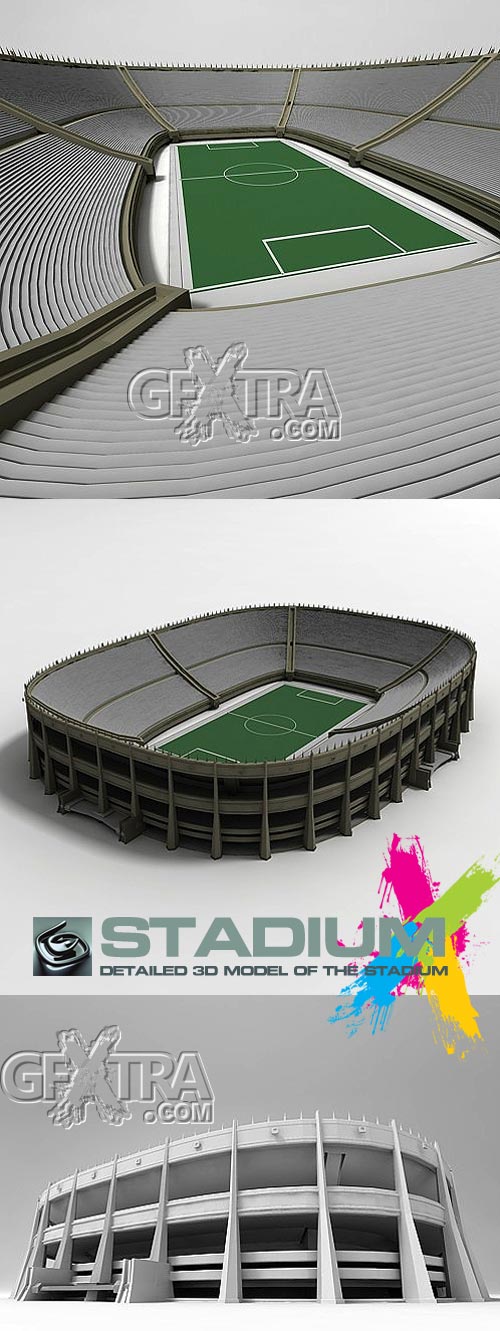 Stadium, Detailed 3D Model