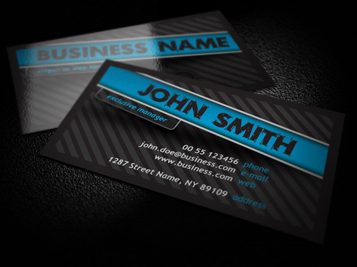 Dark and Blue Business Card