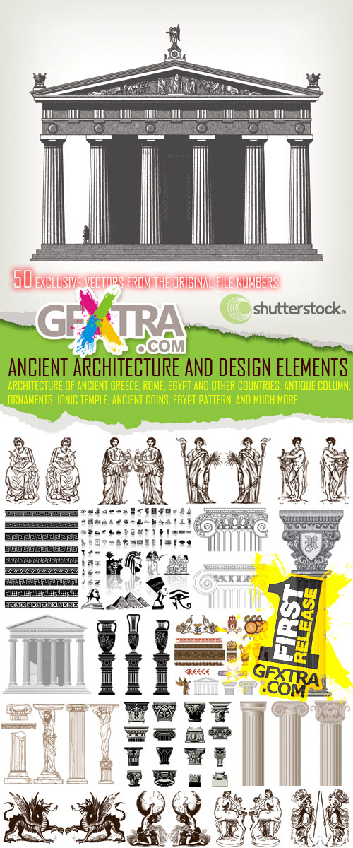 Ancient Architecture and Design Elements 50xEPS