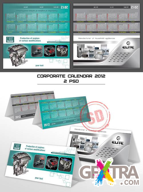 PSD Templates for Corporate Calendars 2012