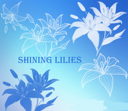 Shining lilies brushes