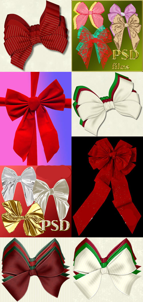 Christmas ribbons psd
