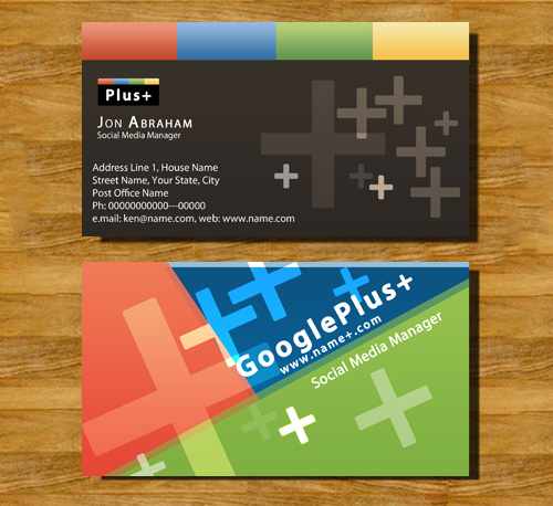 Business Cards - Google Plus PSD Template