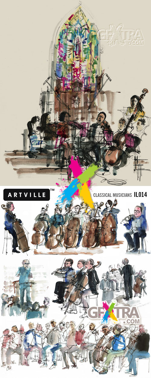 ArtVille Illustrations IL014 Classical Musicians