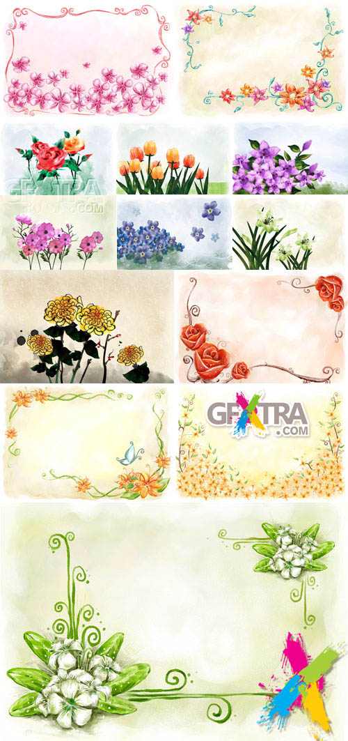 Flower backgrounds pack # 10