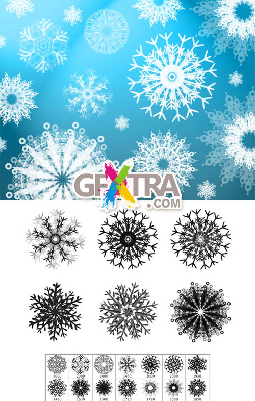 Flurry of Snowflakes PS Brushes