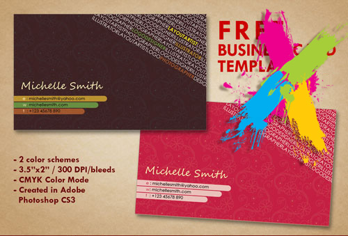 Artist Business Cards Template PSD