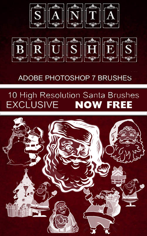 Santa Brushes set for Photoshop