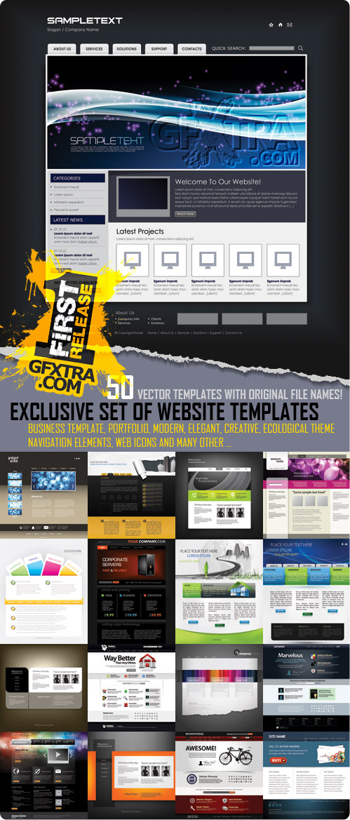 Exclusive Set of Website Templates 50xEPS