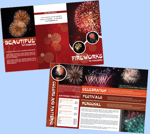 Firework Display Brochure 14x8.5 - BoxedArt Templates for Design