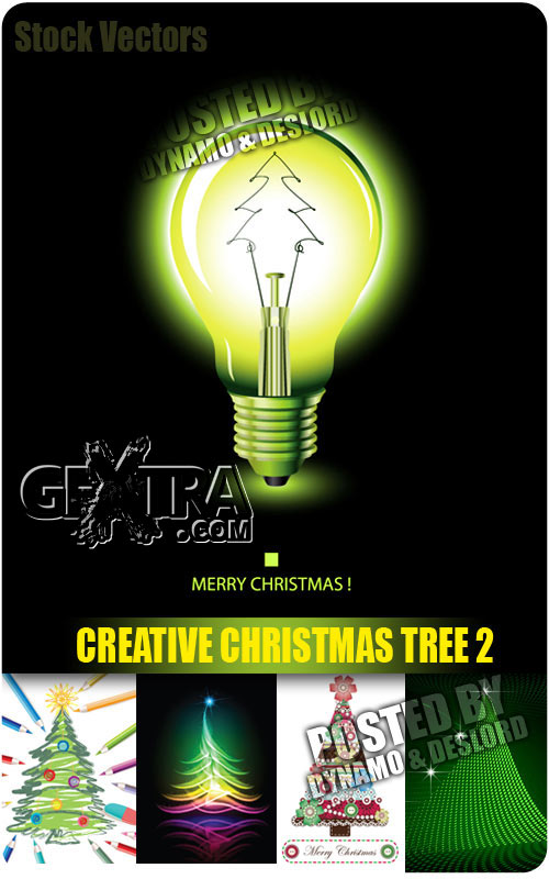 Creative Christmas tree 2 - Stock Vector