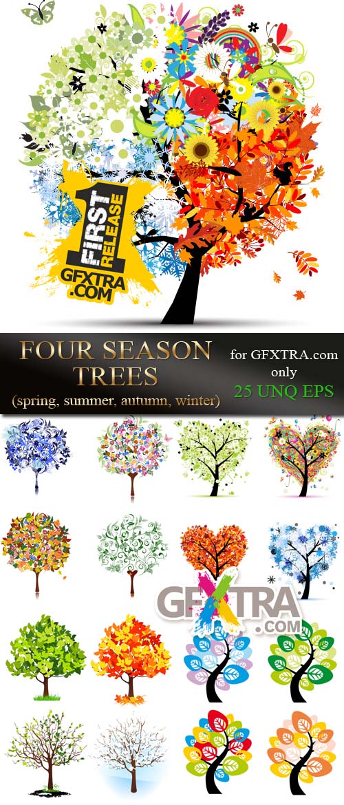 Four Season Trees 25xEPS