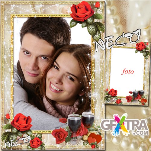 Frame with red roses - Elixir of Love