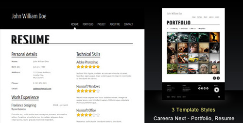 ThemeForest - Careera Next - Resume, Portfolio HTML Template
