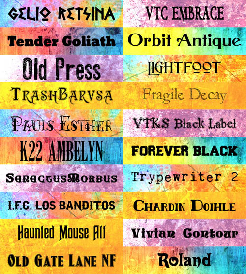 20 Old School Fonts Collection