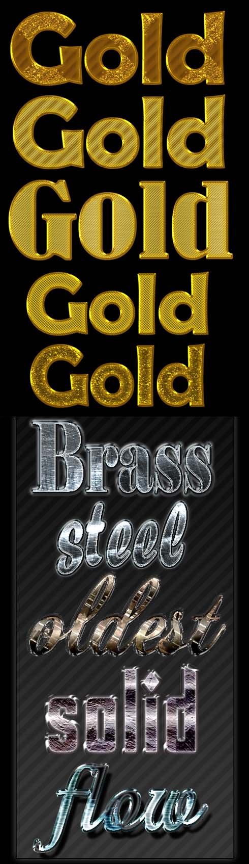Golden Text and Metal Styles