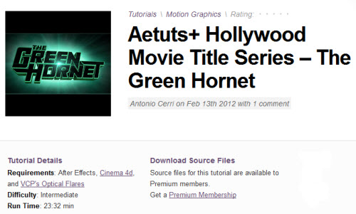 Aetuts+ Hollywood Movie Title Series – The Green Hornet