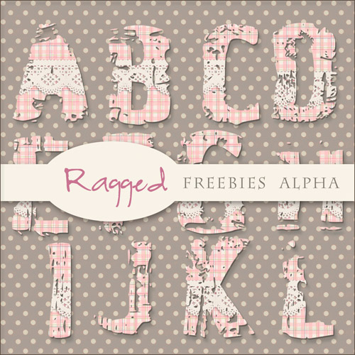 Romantic Scrap-kit - Shabby Alphabets - Nice Day (Pink Color) Vol.2 - Ragget