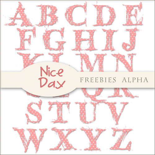 Romantic Scrap-kit - Shabby Alphabets - Nice Day (Pink Color)