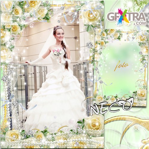 Wedding Frame - Amid the beautiful white roses do you