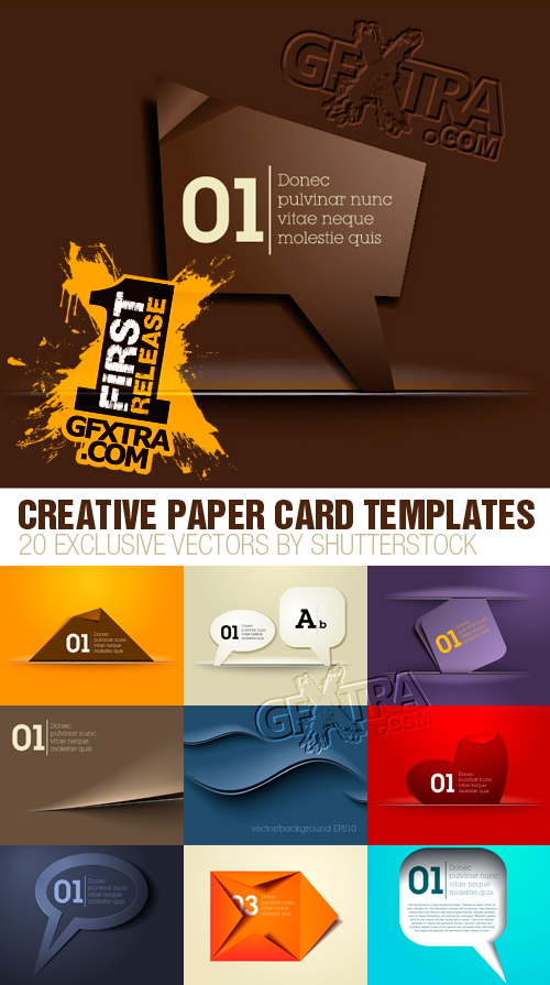 Creative Paper Card Templates 20xEPS