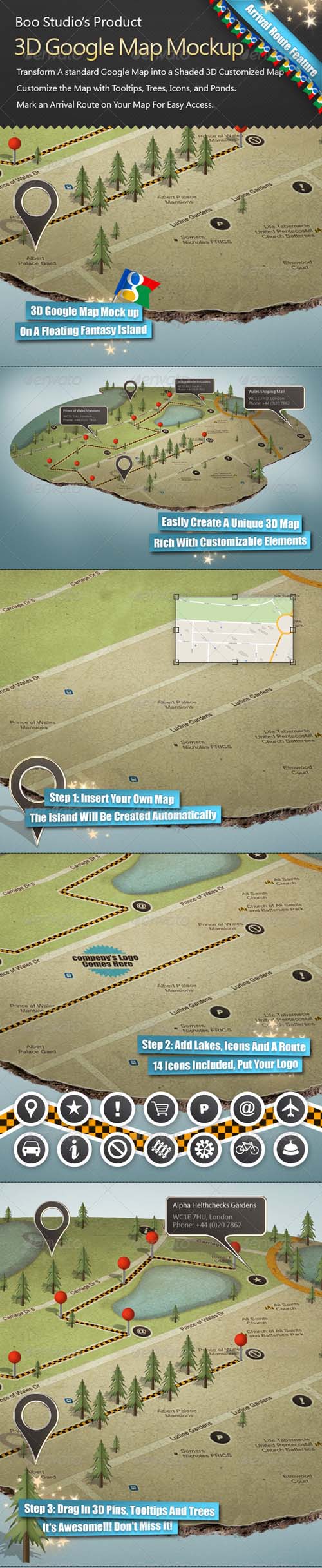 GraphicRiver - 3D Google Map Mock up