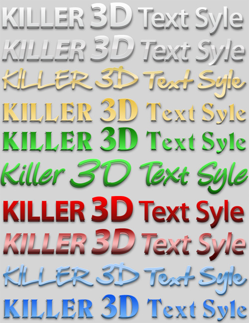 5 Different 3D Text Style