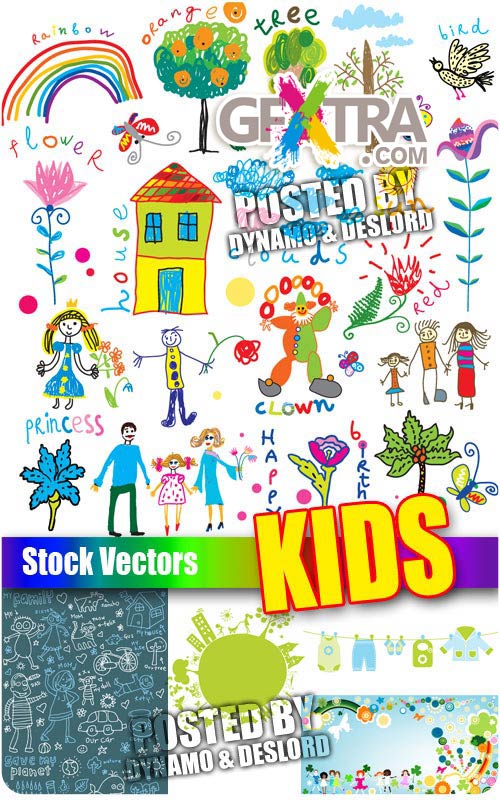Kids draws - Stock Vectors