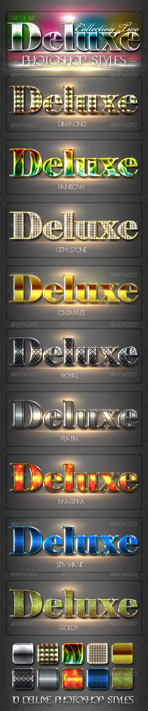 GraphicRiver - 10 DeLuxe Photoshop Layer Styles Collection 2
