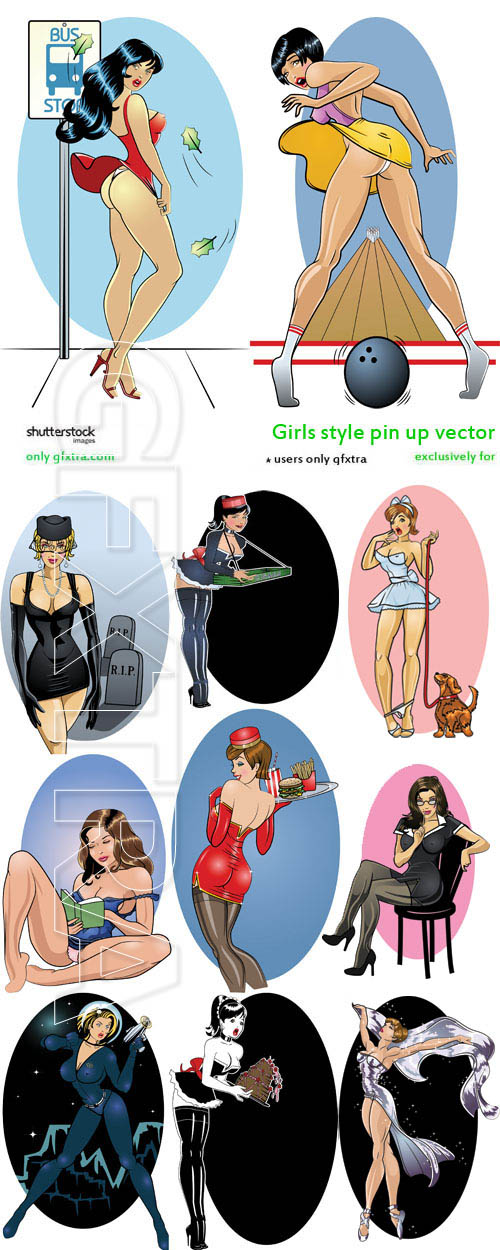 Girls Style Pin-up 17xEPS